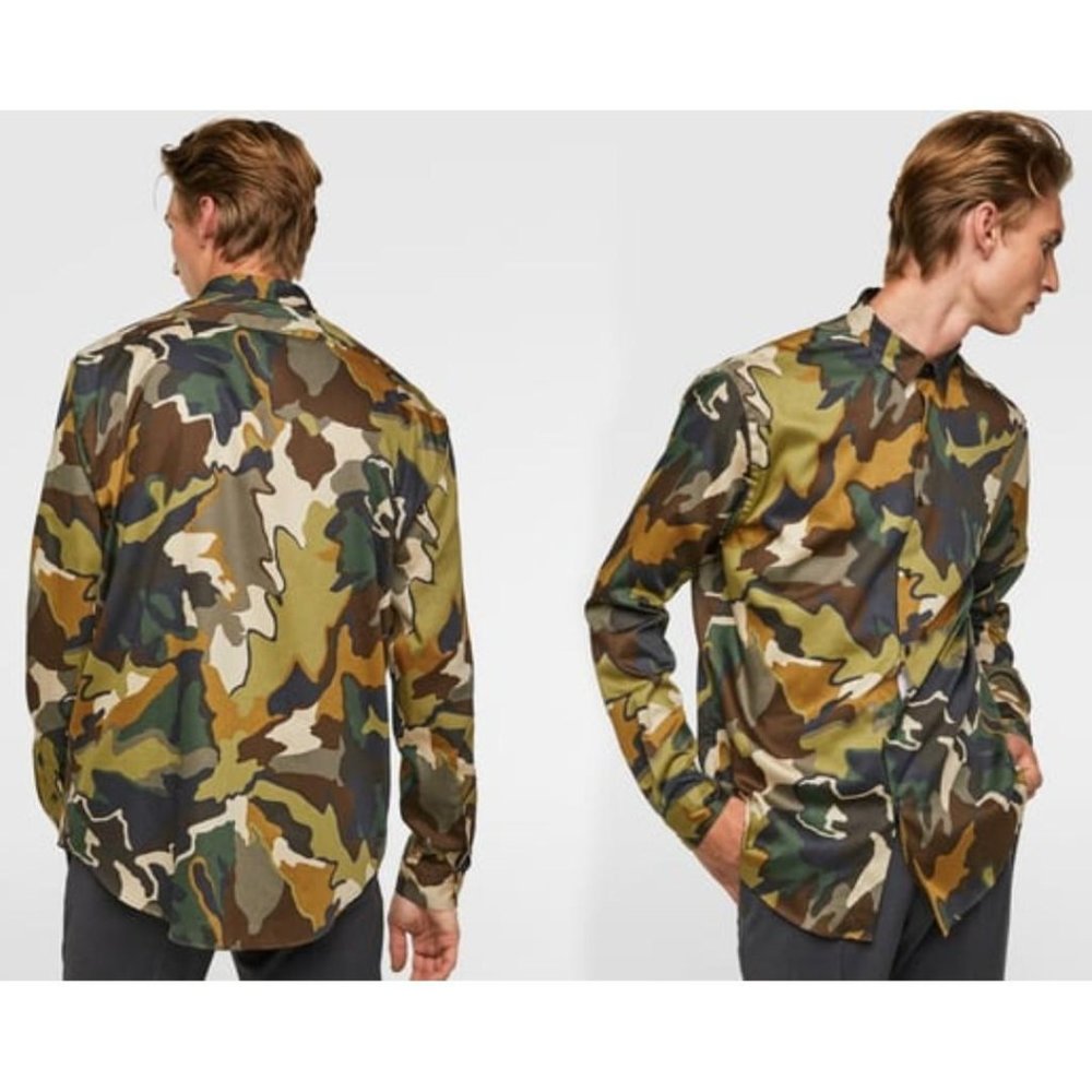 Zara Men's Camouflage Printed Shirt XL